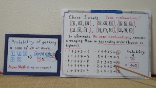 Probability of getting a sum of 10 or more.[JapanMath](Titsjob)