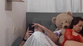 my horny wife masturbates in front of me.