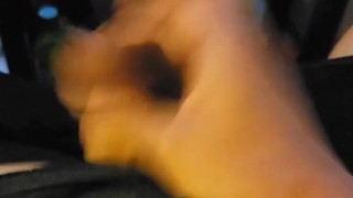 Submissive male jacks off all over himself