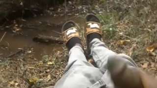 RISKY ADVENTURE 💦 JERKING OFF IN THE WOODS
