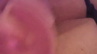 Chubby boy fucks dildo