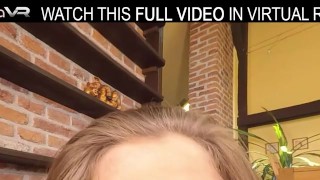 Solo girl, Sarah Kay,uses a big dildo,in VR.
