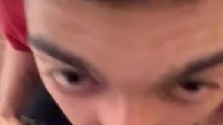 sexy twink gives blowjob to his daddy