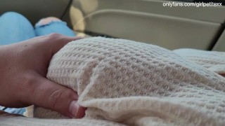 Touching Petite Big Boobs in the Car