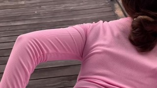 Risky Fucked at Public Viewpoint 🔥 and Cum Down Throat 💦 on the Motobike 🏍 — Aria Fleur