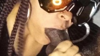 Queen Bee sucks all the cum from her workers stinger