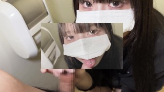 揺れる船の多目的トイレでパンパンに張った金玉をしゃぶってフェラ抜きごっくん