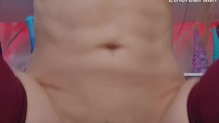 Wrecking my tiny pussy on L Dog-Dildo's THICK 11" knot