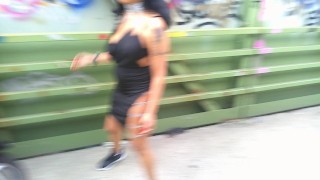 SUPER BEAUTIFUL PUBLIC SWINGER COUPLE CAUGHT OUTSIDE BIKE TRAIL CAMERA MAN