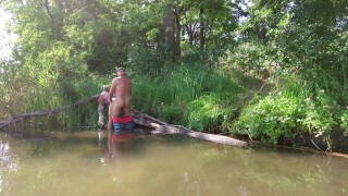 On kayaking trip we stop on a tiny island to fuck other couple caches us right before orgasm