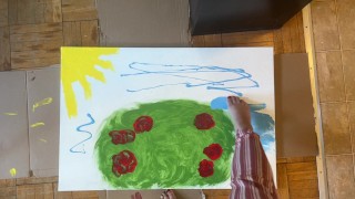 Painting in a Bush with my Feet!