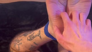 hot bondage scene, davidedpxxx tied up and tickled being a good sub boy