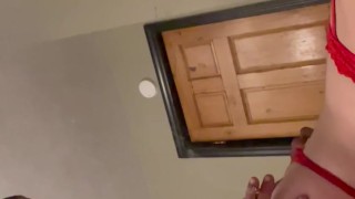 Servin white teen BBC backshot ashed on her back