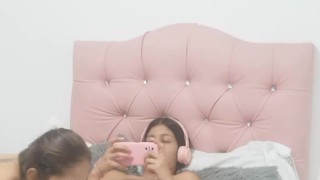 I suck my hot girlfriend's dildo.