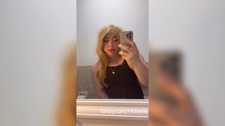Asian crossdressing slut begs for Daddy to let her cum
