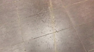 POV Yellow Morning Power Piss Leaves Huge Puddle on Kitchen Floor