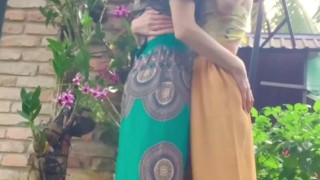 Real Lesbian Passionate Jungle Makeout Session