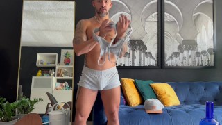 The gardener caught me jerking off while playing with my nips