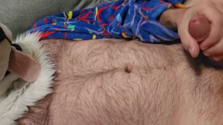 Furry Eunuch @AngryBarks gets Hard, Rubs His Cock and Empty Sack until He Shoots Infertile Cum 💦