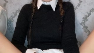 Hair pulled back while I ride the toy slow