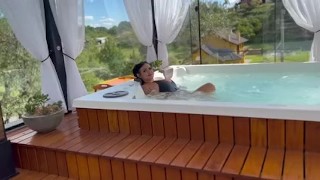 I took my neighbor to the hotel bathroom and showed her my toy