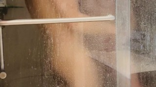 Young Couple Showering