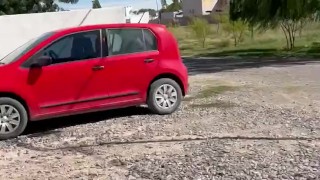 naked outside the house