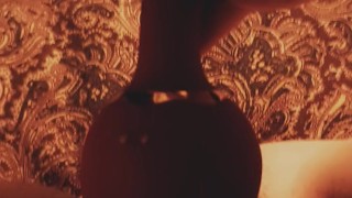 Kitten plays with rose