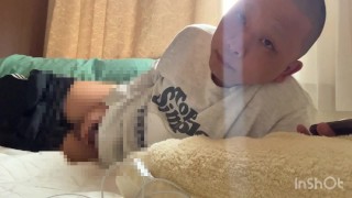 修士学生のチン出しモーニングオナニー