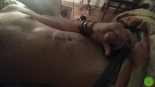 Hairy teen jerking off & showing armpits