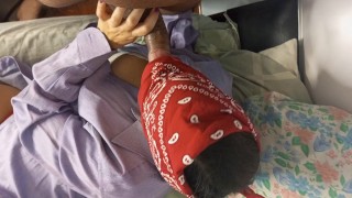 Cock-sucking wife asks her husband's friend to stick it in his mouth and fill her tits with milk