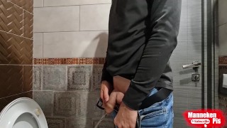 Guy long pisses a large portion of urine