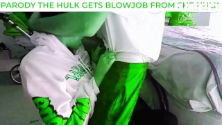 THE INCREDIBLE HULK GETS A BLOWJOB FROM SHE HULK GREEN COCK SUCKING