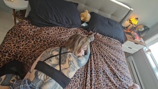 Landlord gets Heavily Tattooed Trans girl PREGNANT ~ Anal creampie