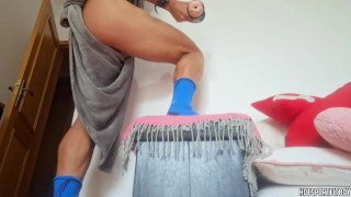 Horny Muscle Boy Moans and Cums Hard in Fleshlight Solo