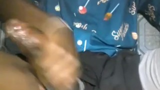 PULLING OUT THAT MONSTER COCK AND STROKING IT HARD