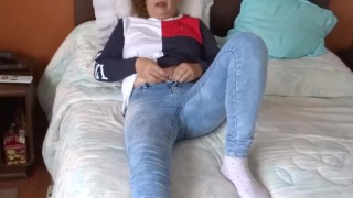 Stepson wants to stick it in me, and I ask him to cum in my pussy, full of cum.