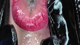 Faceless fetish doll drooling / Lipstease / ASMR