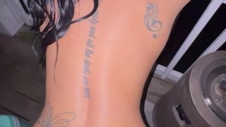 Fucking my wifes friend on my balcony