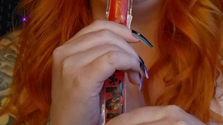 Innocent Redhead Eats an phallic popscile