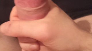 Straight handsome dude jerks off his big Italian cock