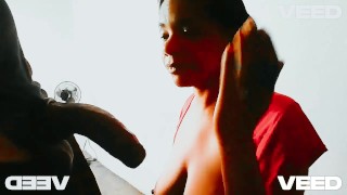 COSPLAY PEACH AND RED DRESS EBONY SUCKING DICK BLOWJOB BBC