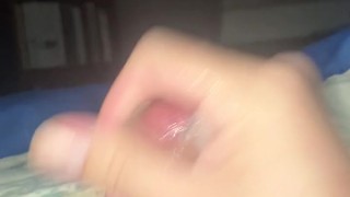 daily jerk off 29/30 - lots of precum and shooting a load - jerk off challenge