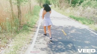 KOREAN SOLO FEMALE DOES PUBLIC COSPLAY SKIRT WALKING NUDE