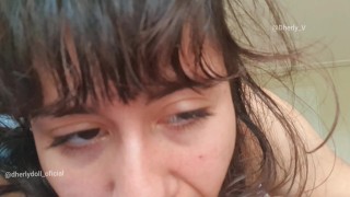 Gentle mouth playing on a thick cock, amateur close up giving pleasure with my wet mouth PART 2