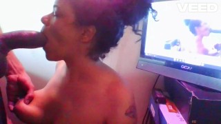 PARTY WIFE BLOWJOB ON WEBCAM BIG DICK EBONY