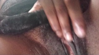 EBONY EXPOSE FAT PUSSY MASTERBATE FOR U DADDY ORGASM