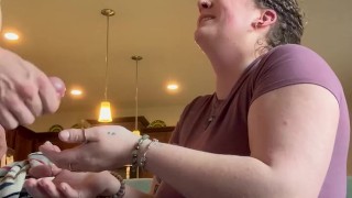 PAWG Girl next door SWALLOWS CUM for the first time!