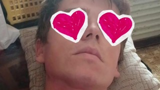 Straight guy with a big uncut dick and a finger in his ass moans and gets a convulsive orgasm