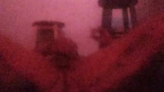 I finger my own ass in adult public glory hole while people peek through the holes and watch me